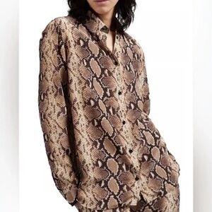 The Kooples Python Print Long sleeve Blouse Size EU1